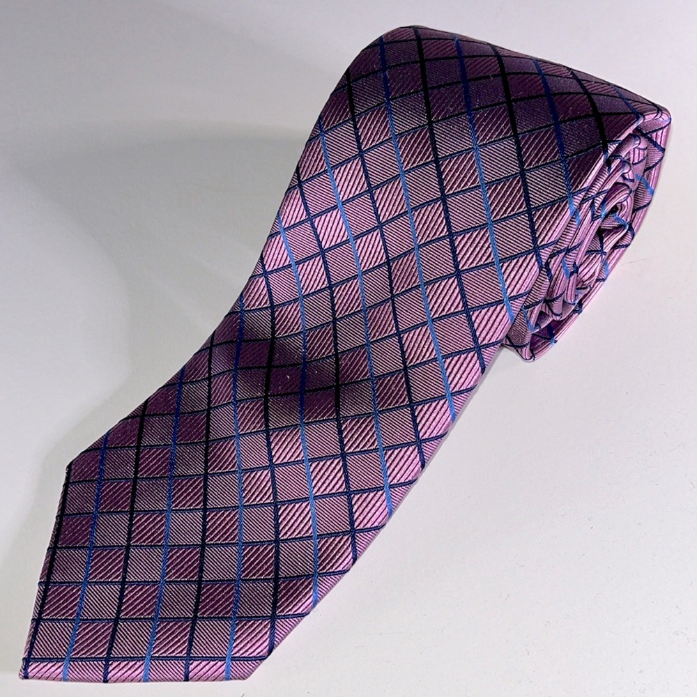 JOS. A. BANK Mens Silk Purple & Blue Long Formal Necktie 64"
